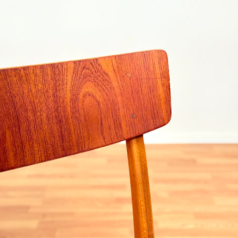 Danish set of 6 dining chairs in teak and beech