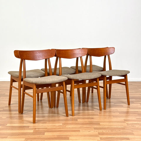 Set of 6 chairs made of teak and beech by Findahl möbelfabrik, 1950s-60s, Denmark - Beyo Vintage