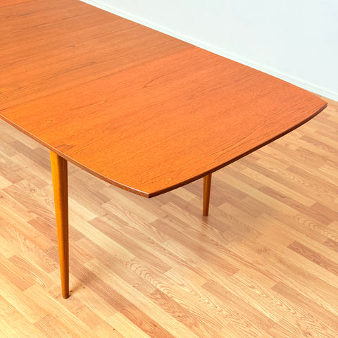 Swedish dining table in teak & beech