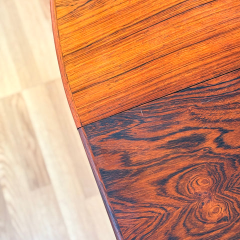 Danish round dining table in Santos rosewood