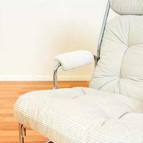 70´s chrome armchairs with wheels