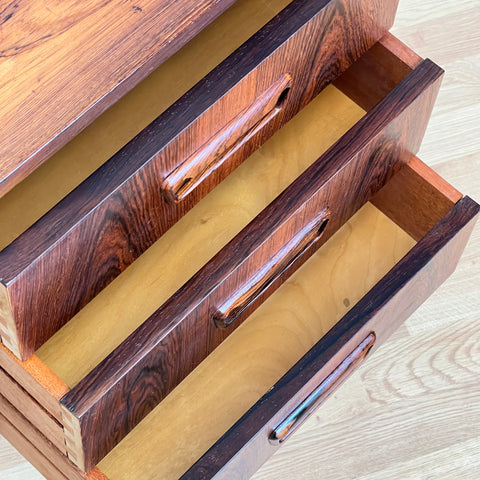 Danish rosewood desk with 7 drawers & a folding door at the back