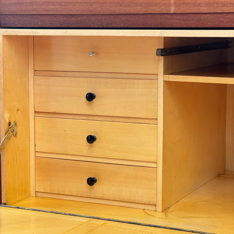 Chest of drawers, with door, in teak