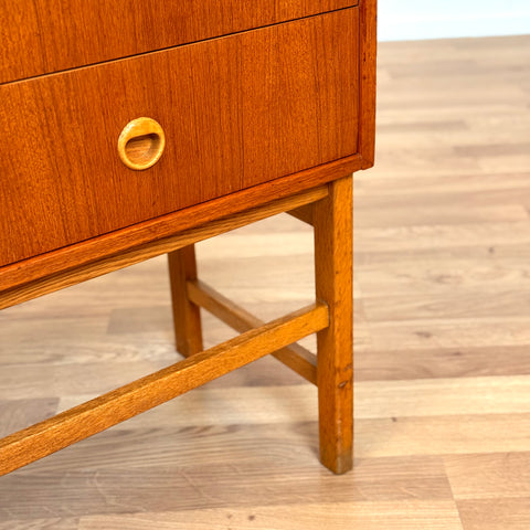 Chest of drawers in teak & beech, 1950s-60s, Sweden
