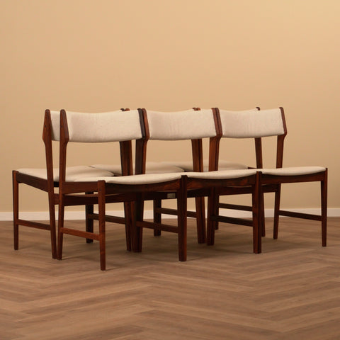 Danish dining chairs in Santos rosewood by Erik Buch