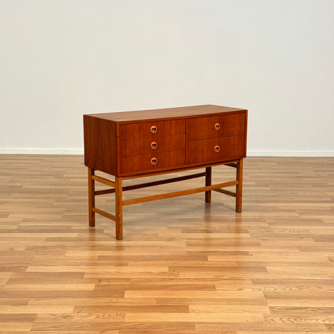 Chest of drawers in teak & beech, 1950s-60s, Sweden