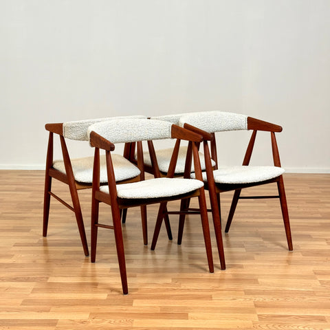 Set of 4 chairs in teak, by Ejner Larsen & Aksel Bender Madsen, 1950s-60s, Denmark
