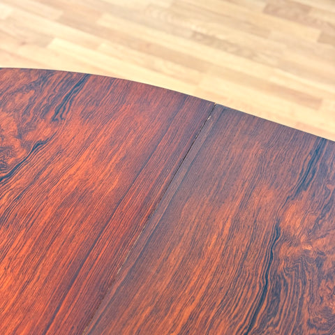 Round dining table in Santos rosewood with 1 ext., 1950s-60s, Denmark