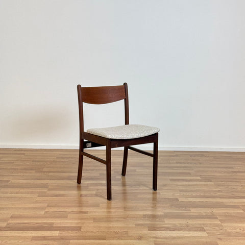 Single dining chair in walnut and teak