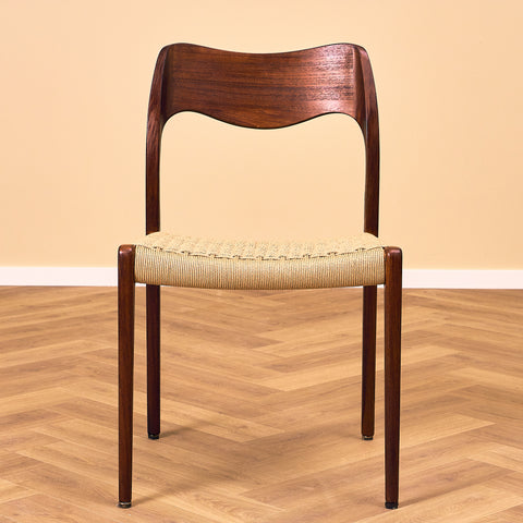 Danish set of 4 dining chairs in teak, model 71 by Niels O. Møller