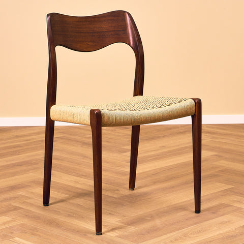 Danish set of 4 dining chairs in teak, model 71 by Niels O. Møller