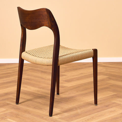 Danish set of 4 dining chairs in teak, model 71 by Niels O. Møller