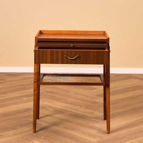 Swedish bedside table in mahogany & beech