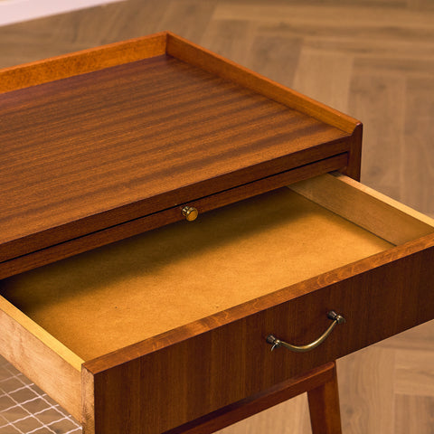 Swedish bedside table in mahogany & beech