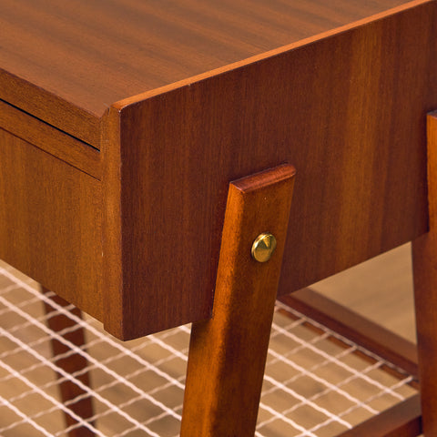 Swedish bedside table in mahogany & beech