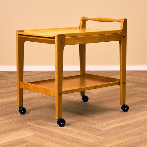 Swedish serving trolley in birch and beech