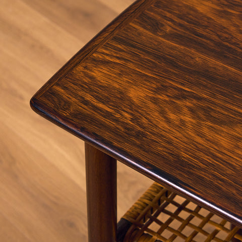 Danish side table in Santos rosewood