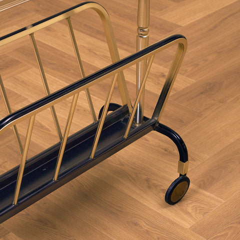 Danish serving trolley with magazine shelf by AJ Hagensen, Nørresundby