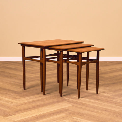 Danish set of nest of tables in teak