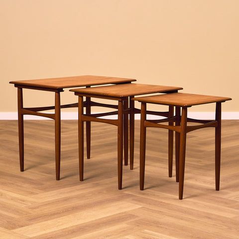 Danish set of nest of tables in teak