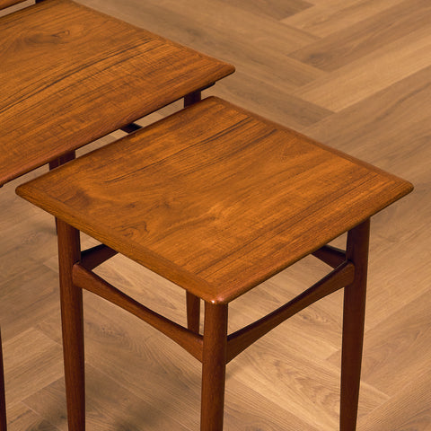 Danish set of nest of tables in teak
