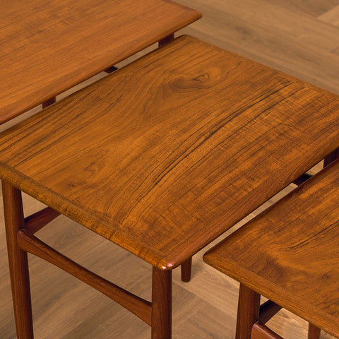 Danish set of nest of tables in teak