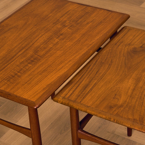 Danish set of nest of tables in teak