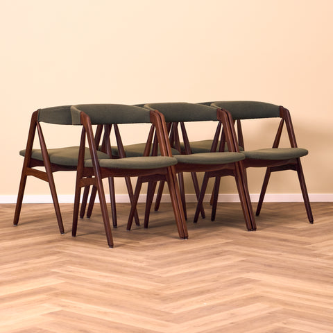 Danish dining chairs in walnut by Th. Harlev for Farstrup, model '205'