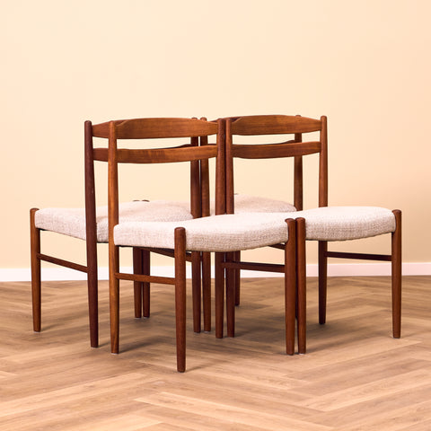 Swedish dining chairs in teak by Carl Ekström for Albin Johansson