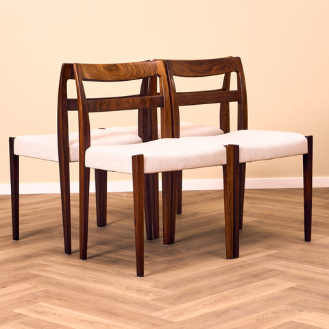 Swedish set of 4 dining chairs "Garmi" by Nilson Jonsson for Troeds
