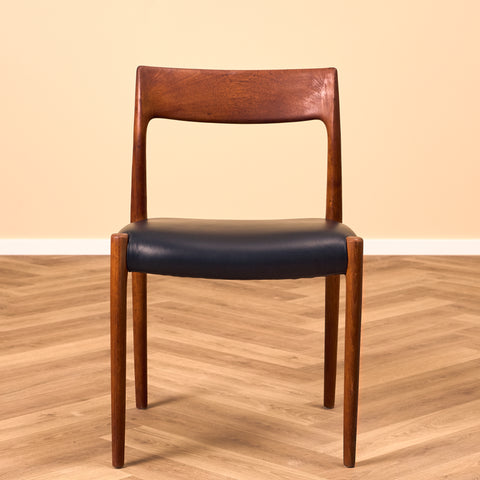 Danish dining chairs in solid teak by Niels Otto Møller, model 77