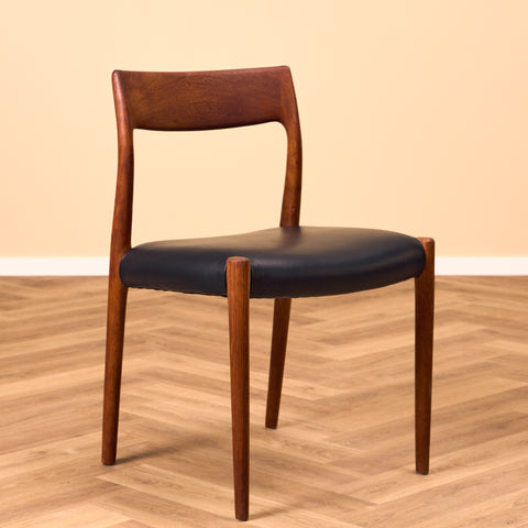 Danish dining chairs in solid teak by Niels Otto Møller, model 77