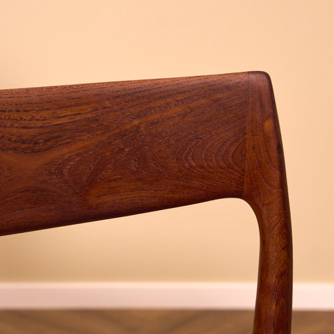 Danish dining chairs in solid teak by Niels Otto Møller, model 77