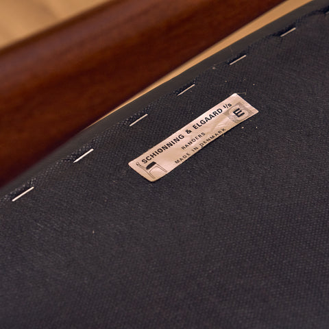 Danish set of 6 dining chairs in walnut by Schiønning & Elgaard