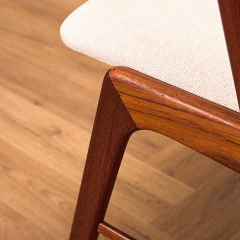 Danish dining chairs in teak, model 32 by Kai Kristiansen