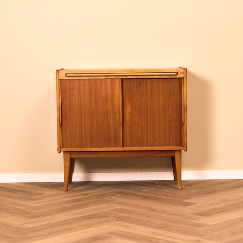 Swedish small sideboard in teak & beech