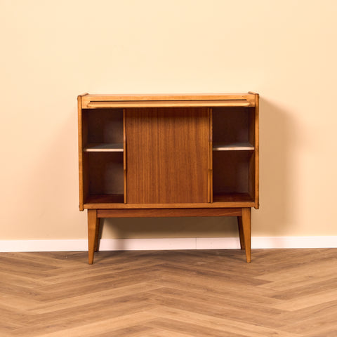 Swedish small sideboard in teak & beech