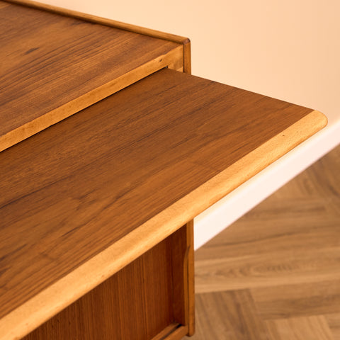 Swedish small sideboard in teak & beech