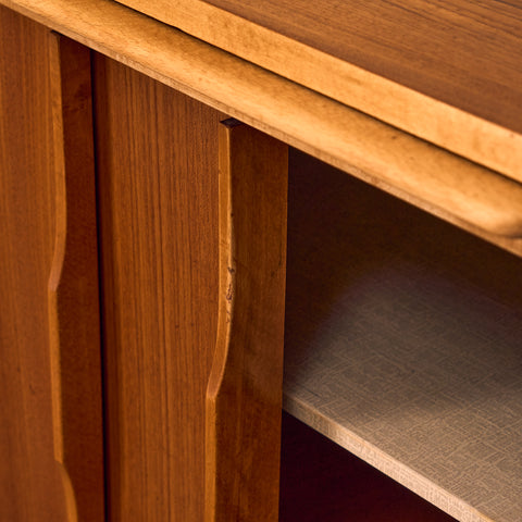 Swedish small sideboard in teak & beech