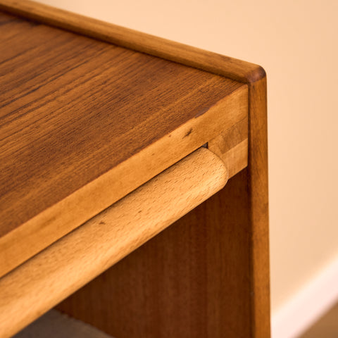 Swedish small sideboard in teak & beech