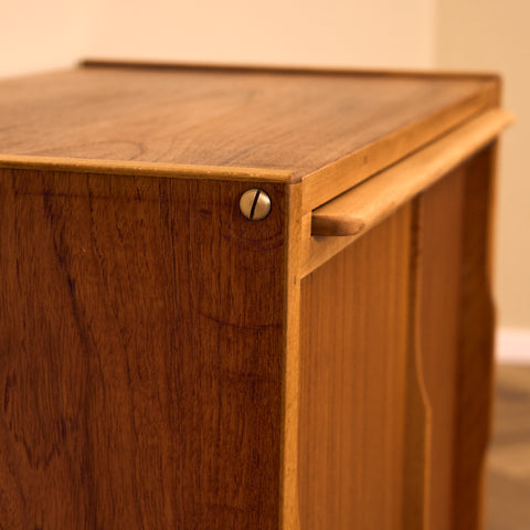 Swedish small sideboard in teak & beech