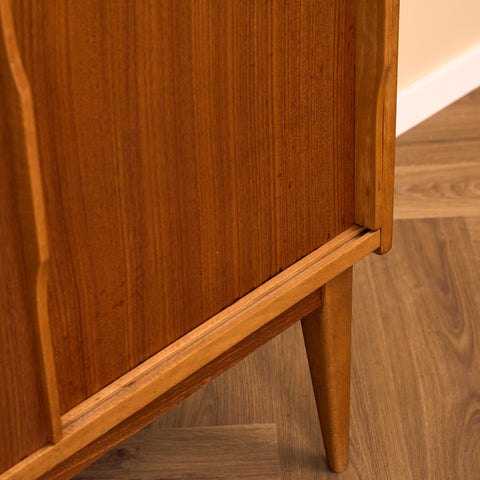 Swedish small sideboard in teak & beech