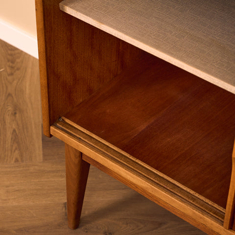 Swedish small sideboard in teak & beech