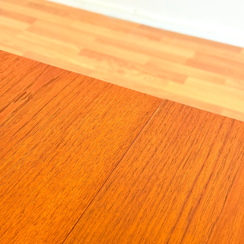 Swedish dining table in teak & beech