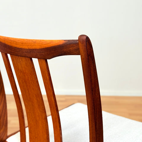 Danish set of 4 dining chairs in walnut & teak
