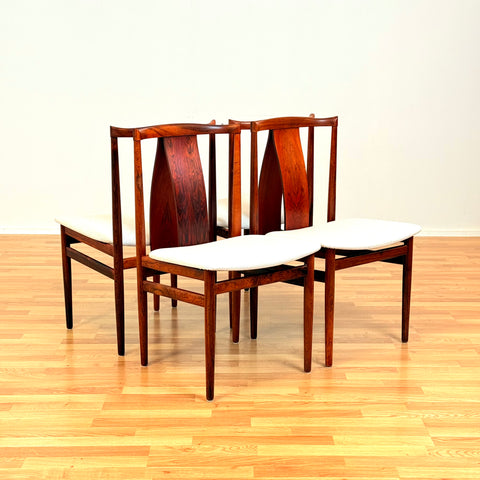 Danish dining chairs in Santos rosewood by Henning Sørensen for Danex