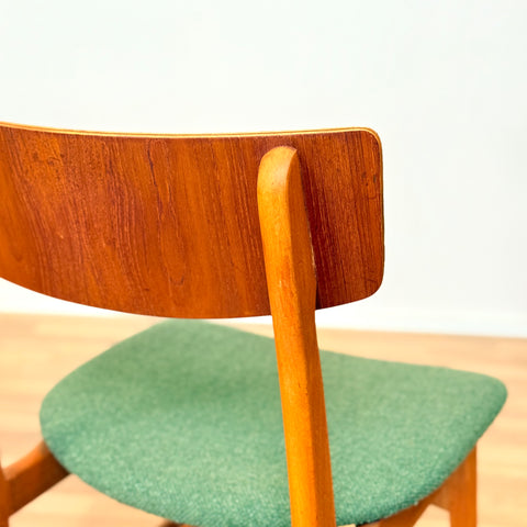 Danish set of 6 dining chairs in teak and beech