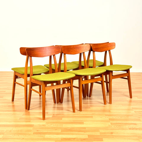 Danish dining chairs in teak & beech by Findahl