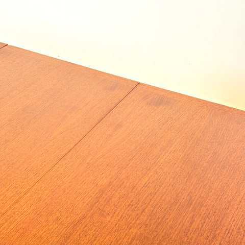 Swedish round dining table in walnut by Skaraborgs Möbelindustri in Tibro