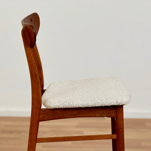 Single chair in teak & solid oak